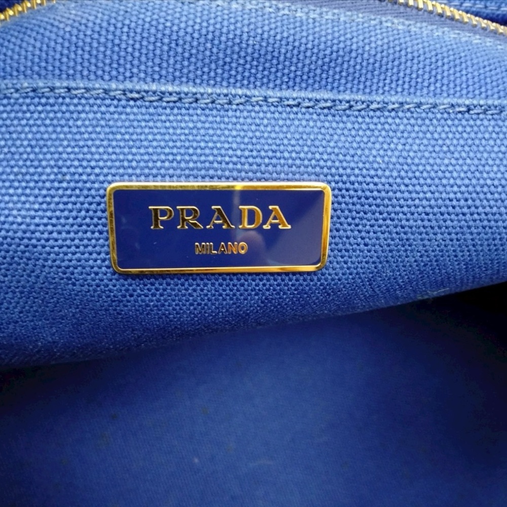 🚨SOLD🚨Prada Blue Canvas Canapa Tote Bag - Picture 7 of 9